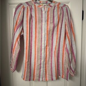 Boden Striped Multicolor Button-Up Blouse NWT Size 8 but fits like 12-14